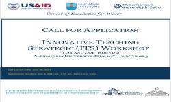 The Center of Excellence for Water at Alexandria University is glad to announce the call for applications for the Innovative Teaching Strategies (ITS) workshop
